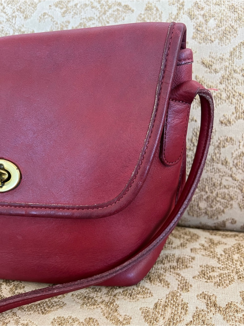 Vintage COACH red Quincey bag 9919 - Picture 6 of 10